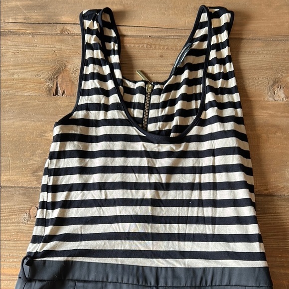 BCBGMaxAzria Black and White Sleeveless Jumpsuit - Picture 4 of 6